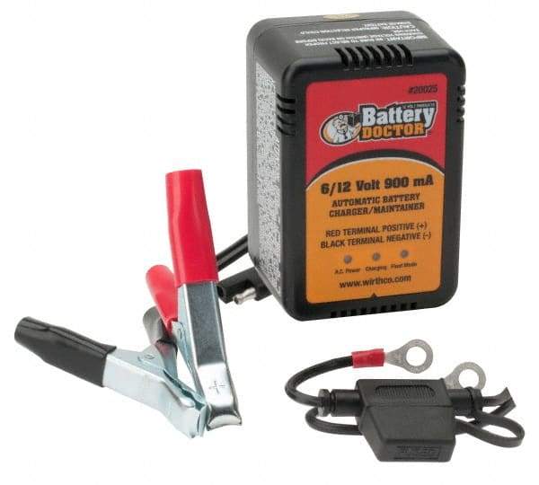 Battery Doctor - 6/12 Volt Automatic Charger/Maintainer - 900 mA - Industrial Tool & Supply