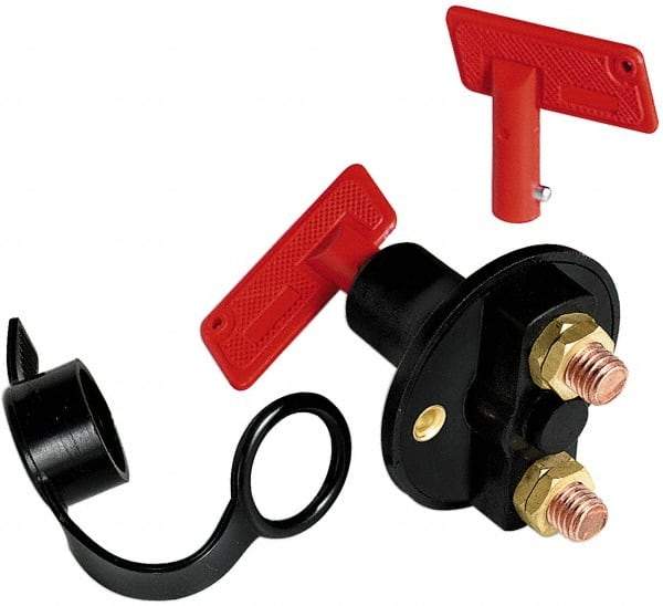 Battery Doctor - 1 Position, 12 Volt, 100 Continuous Amp, Water Resistant Inline Battery Switch - Battery Knife Switch Sequence, 1 Switch, Gold - Industrial Tool & Supply