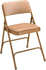 NPS - 18-3/4" Wide x 20-1/4" Deep x 29-1/2" High, Vinyl Folding Chair with Vinyl Padded Seat - French Beige - Industrial Tool & Supply
