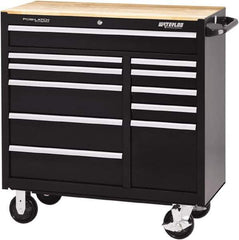 Waterloo - 11 Drawer 3,500 Lb Capacity Steel Tool Roller Cabinet - 41-1/4" Wide x 42-1/4" High x 18" Deep, Ball Bearing Drawer Slides, Black - Industrial Tool & Supply