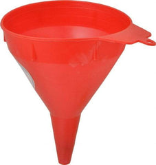 Funnel King - 1 pt Capacity Polyethylene Funnel - 4-1/2" Mouth OD, 1/2" Tip OD, 2-1/4" Straight Spout, Red - Industrial Tool & Supply