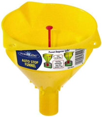 Funnel King - 16 oz Capacity Polypropylene Funnel - 5" Mouth OD, 1" Tip OD, 1-1/4" Straight Spout, Yellow - Industrial Tool & Supply