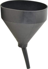 Funnel King - 3 Qt Capacity Polyethylene Funnel - 7-1/2" Mouth OD, 5/8" Tip OD, 4-7/16" Swivel Spout, Gray - Industrial Tool & Supply