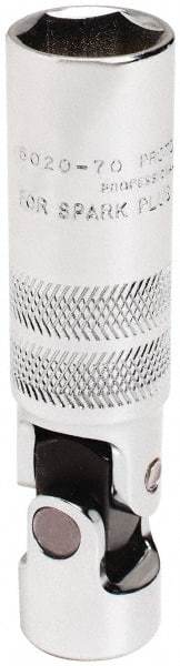 Proto - 5/8", 3/8" Drive, Spark Plug Hand Socket - 6 Points, 3-13/32" OAL, Alloy Steel, Chrome Finish - Industrial Tool & Supply