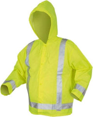 MCR Safety - Size S, Lime, Rain Jacket - Attached Hood - Industrial Tool & Supply