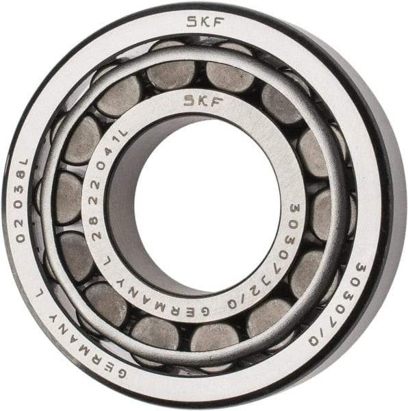 SKF - 35mm Bore Diam, 80mm OD, 22.75mm Wide, Tapered Roller Bearing - 72,100 N Dynamic Load Capacity, 73,500 N Static Load Capacity - Industrial Tool & Supply