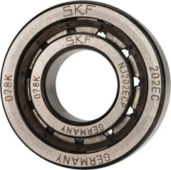 SKF - 15mm Bore Diam, 35mm Outside Diam, 11mm Wide Cylindrical Roller Bearing - 12,500 N Dynamic Capacity, 10,200 Lbs. Static Capacity - Industrial Tool & Supply