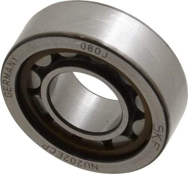 SKF - 15mm Bore Diam, 35mm Outside Diam, 11mm Wide Cylindrical Roller Bearing - 12,500 N Dynamic Capacity, 10,200 Lbs. Static Capacity - Industrial Tool & Supply