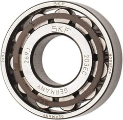 SKF - 17mm Bore Diam, 40mm Outside Diam, 12mm Wide Cylindrical Roller Bearing - 17,200 N Dynamic Capacity, 14,300 Lbs. Static Capacity - Industrial Tool & Supply