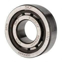 SKF - 17mm Bore Diam, 40mm Outside Diam, 12mm Wide Cylindrical Roller Bearing - 17,200 N Dynamic Capacity, 14,300 Lbs. Static Capacity - Industrial Tool & Supply