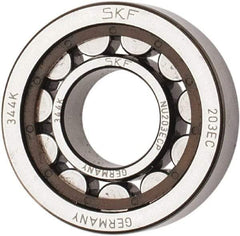 SKF - 17mm Bore Diam, 40mm Outside Diam, 12mm Wide Cylindrical Roller Bearing - 17,200 N Dynamic Capacity, 14,300 Lbs. Static Capacity - Industrial Tool & Supply