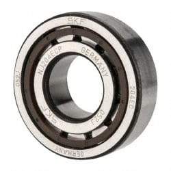 SKF - 20mm Bore Diam, 47mm Outside Diam, 14mm Wide Cylindrical Roller Bearing - 25,100 N Dynamic Capacity, 25,200 Lbs. Static Capacity - Industrial Tool & Supply