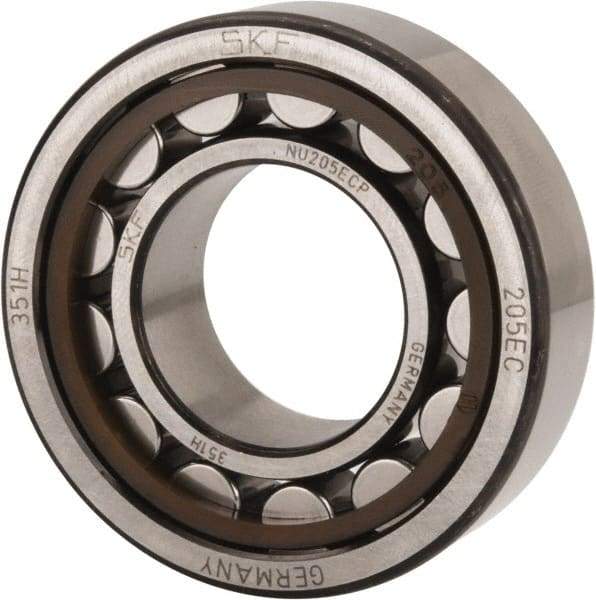 SKF - 25mm Bore Diam, 52mm Outside Diam, 15mm Wide Cylindrical Roller Bearing - 28,600 N Dynamic Capacity, 27,000 Lbs. Static Capacity - Industrial Tool & Supply