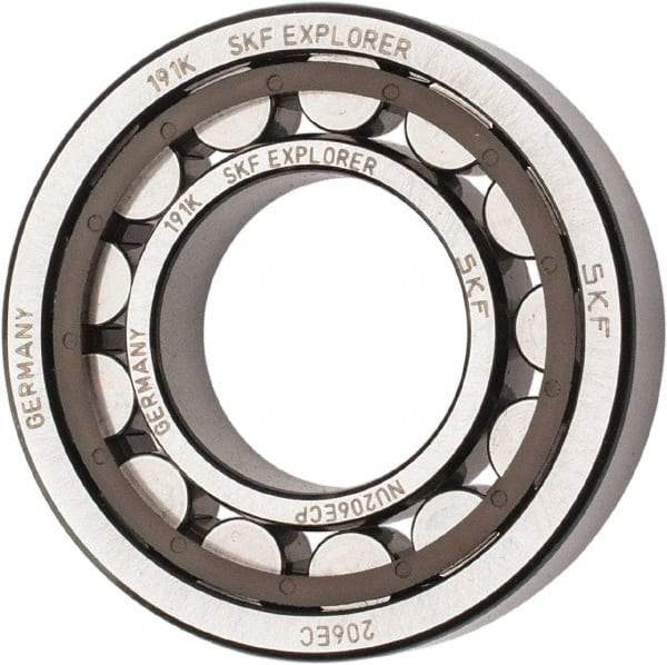 SKF - 30mm Bore Diam, 62mm Outside Diam, 16mm Wide Cylindrical Roller Bearing - 38,000 N Dynamic Capacity, 36,500 Lbs. Static Capacity - Industrial Tool & Supply