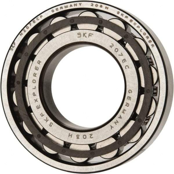 SKF - 35mm Bore Diam, 72mm Outside Diam, 17mm Wide Cylindrical Roller Bearing - 48,400 N Dynamic Capacity, 48,000 Lbs. Static Capacity - Industrial Tool & Supply