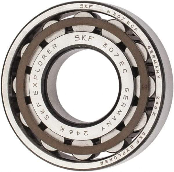 SKF - 35mm Bore Diam, 80mm Outside Diam, 21mm Wide Cylindrical Roller Bearing - 64,400 N Dynamic Capacity, 63,000 Lbs. Static Capacity - Industrial Tool & Supply