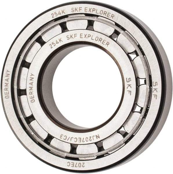 SKF - 35mm Bore Diam, 72mm Outside Diam, 17mm Wide Cylindrical Roller Bearing - 48,400 N Dynamic Capacity, 48,000 Lbs. Static Capacity - Industrial Tool & Supply