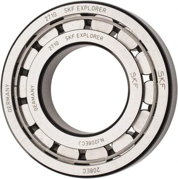 SKF - 40mm Bore Diam, 80mm Outside Diam, 18mm Wide Cylindrical Roller Bearing - 53,900 N Dynamic Capacity, 53,000 Lbs. Static Capacity - Industrial Tool & Supply