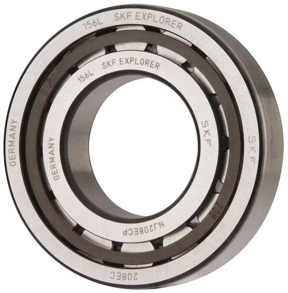 SKF - 40mm Bore Diam, 80mm Outside Diam, 18mm Wide Cylindrical Roller Bearing - 53,900 N Dynamic Capacity, 53,000 Lbs. Static Capacity - Industrial Tool & Supply