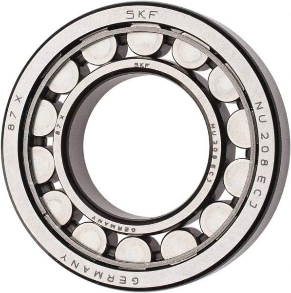SKF - 40mm Bore Diam, 80mm Outside Diam, 18mm Wide Cylindrical Roller Bearing - 53,900 N Dynamic Capacity, 53,000 Lbs. Static Capacity - Industrial Tool & Supply