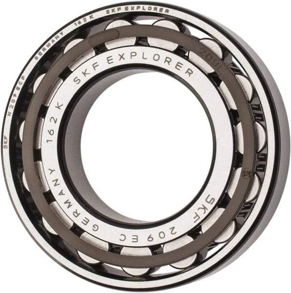 SKF - 45mm Bore Diam, 85mm Outside Diam, 19mm Wide Cylindrical Roller Bearing - 60,500 N Dynamic Capacity, 64,000 Lbs. Static Capacity - Industrial Tool & Supply