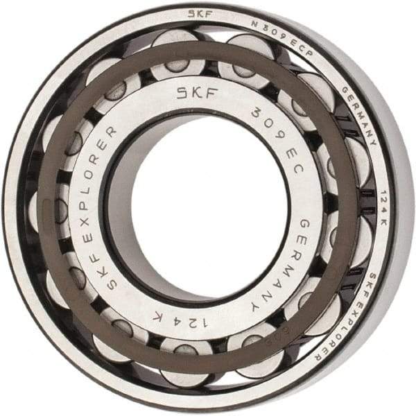 SKF - 45mm Bore Diam, 100mm Outside Diam, 25mm Wide Cylindrical Roller Bearing - 99,000 N Dynamic Capacity, 100,000 Lbs. Static Capacity - Industrial Tool & Supply