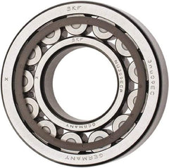 SKF - 45mm Bore Diam, 100mm Outside Diam, 25mm Wide Cylindrical Roller Bearing - 99,000 N Dynamic Capacity, 100,000 Lbs. Static Capacity - Industrial Tool & Supply