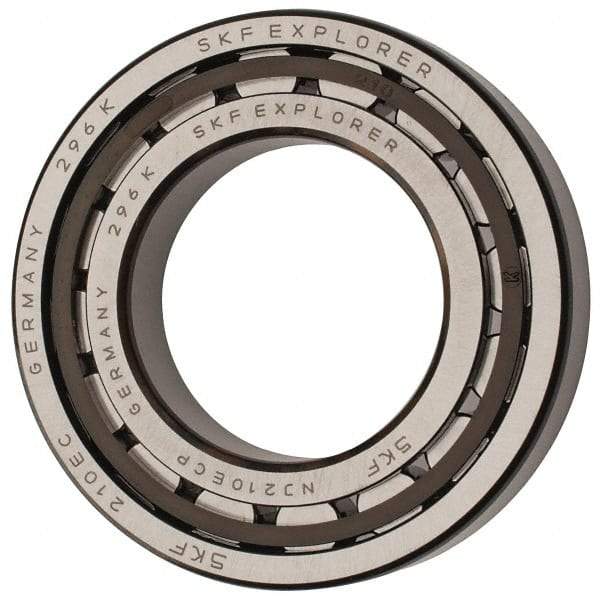 SKF - 50mm Bore Diam, 90mm Outside Diam, 20mm Wide Cylindrical Roller Bearing - 64,400 N Dynamic Capacity, 69,500 Lbs. Static Capacity - Industrial Tool & Supply