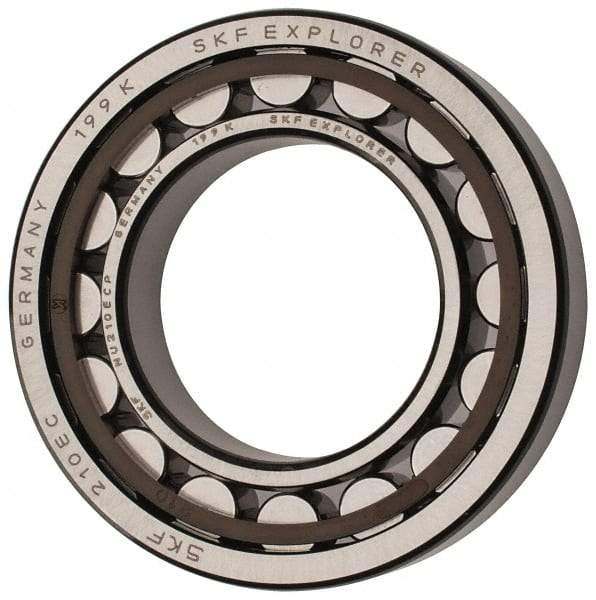 SKF - 50mm Bore Diam, 90mm Outside Diam, 20mm Wide Cylindrical Roller Bearing - 64,400 N Dynamic Capacity, 69,500 Lbs. Static Capacity - Industrial Tool & Supply