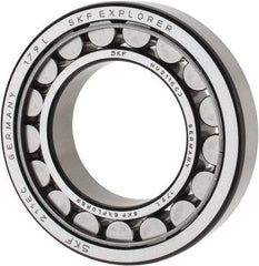 SKF - 55mm Bore Diam, 100mm Outside Diam, 21mm Wide Cylindrical Roller Bearing - 84,200 N Dynamic Capacity, 95,000 Lbs. Static Capacity - Industrial Tool & Supply
