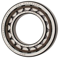 SKF - 55mm Bore Diam, 100mm Outside Diam, 21mm Wide Cylindrical Roller Bearing - 84,200 N Dynamic Capacity, 95,000 Lbs. Static Capacity - Industrial Tool & Supply