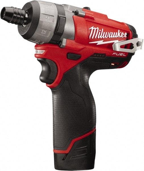 Milwaukee Tool - 12 Volts, Lithium-Ion Battery, Pistol Grip Cordless Screwdriver - 2 Speeds, 450 and 1,700 RPM, 325 Inch/Lbs. Torque, 2 Speed - Industrial Tool & Supply