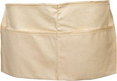 PRO-SAFE - 18 x 9" General Purpose Waist Apron - Cotton, 10 oz Material, Off-White, 2 Pockets, Flame Resistant - Industrial Tool & Supply