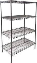 Value Collection - 4 Shelf Wire Shelving Unit - 36" Wide x 18" Deep x 74" High, - Industrial Tool & Supply