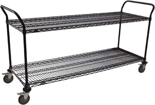 Value Collection - 800 Lb Capacity, 18" Wide x 36" Long x 39" High Wire Cart - 2 Shelf, Steel, Swivel Casters - Industrial Tool & Supply