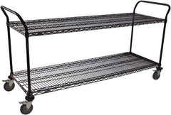 Value Collection - 800 Lb Capacity, 18" Wide x 36" Long x 39" High Wire Cart - 2 Shelf, Steel, Swivel Casters - Industrial Tool & Supply