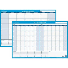 AT-A-GLANCE - 1 Sheet, 36 x 24", Erasable Wall Calendar - White & Blue - Industrial Tool & Supply