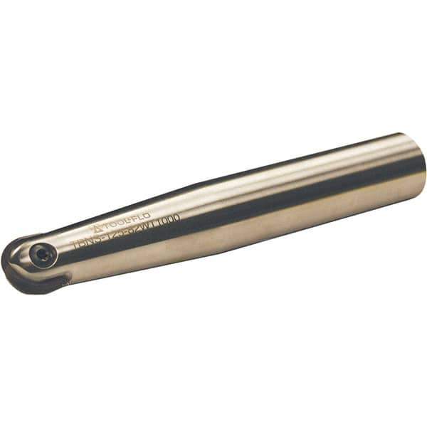 Tool-Flo - 3/4" Cut Diam, 1" Shank Diam, 7-1/2" OAL, Indexable Ball Nose End Mill - 3" Head Length, Straight Shank, TBN Toolholder, TBNR 750, TBRR 750 Insert - Industrial Tool & Supply