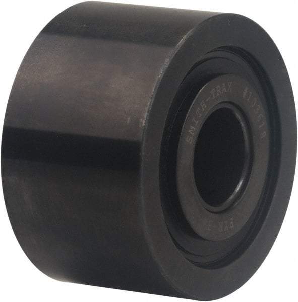 Accurate Bushing - 1" Bore, 3-1/4" Roller Diam x 1-3/4" Roller Width, Carbon Steel Plain Yoke Roller - 14,300 Lb Dynamic Load Capacity, 1-13/16" Overall Width - Industrial Tool & Supply