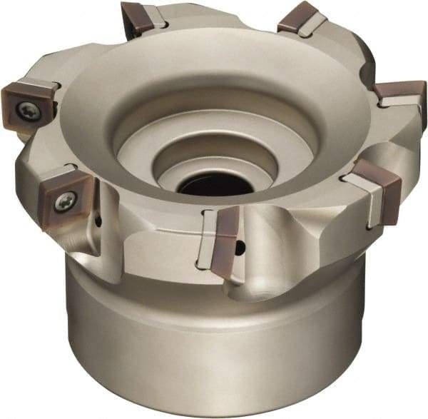 Sumitomo - 5 Inserts, 2-1/2" Cut Diam, 1" Arbor Diam, Indexable Square-Shoulder Face Mill - 1-3/4" High, SOMT 1204.. Insert Compatibility, Through Coolant, Series WaveMill - Industrial Tool & Supply