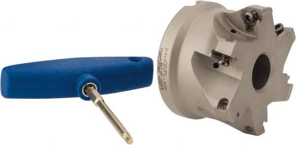 Iscar - 6 Inserts, 3" Cut Diam, 1" Arbor Diam, 0.512" Max Depth of Cut, Indexable Square-Shoulder Face Mill - 0/90° Lead Angle, 2" High, HM390 TDKT 1505 Insert Compatibility, Through Coolant, Series HeliIQMill - Industrial Tool & Supply