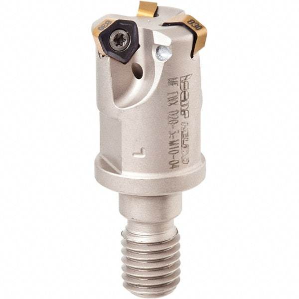 Iscar - 30° Lead Angle, 32mm Max Cut Diam, 22.5mm Min Cut Diam, 2mm Max Depth of Cut, Indexable Chamfer and Angle End Mill - 4 Inserts, H600 WXCU 05 Insert Style, 145mm Overall Length, Through Coolant, Straight Shank - Industrial Tool & Supply