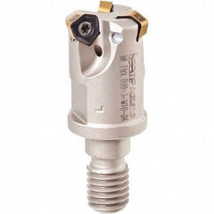 Iscar - 30° Lead Angle, 32mm Max Cut Diam, 22.5mm Min Cut Diam, 2mm Max Depth of Cut, Indexable Chamfer and Angle End Mill - 4 Inserts, H600 WXCU 05 Insert Style, 145mm Overall Length, Through Coolant, Straight Shank - Industrial Tool & Supply