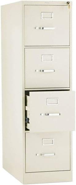 Hon - 15" Wide x 52" High x 26-1/2" Deep, 4 Drawer Vertical File with Lock - Steel, Putty - Industrial Tool & Supply