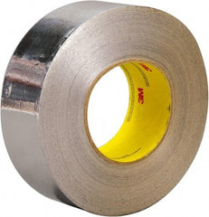 3M - 3" x 45m Silver Foil Tape - 3.25 mil, Acrylic Adhesive, Aluminum Foil Backing, -30°F to 260°F, Series 3380 - Industrial Tool & Supply