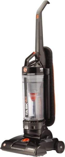 Hoover - Single Motor Bagless Lightweight Upright Vacuum Cleaner - 13-1/2" Cleaning Width, 12" Amps, Comfort Hand Grip, Black & Orange - Industrial Tool & Supply