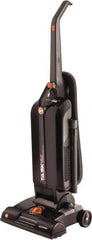Hoover - Single Motor Lightweight Upright Vacuum Cleaner - 13-1/2" Cleaning Width, 12" Amps, Comfort Hand Grip, Black & Orange - Industrial Tool & Supply