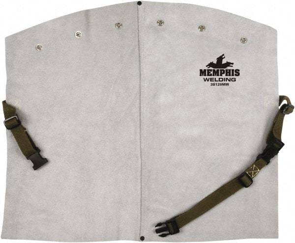 MCR Safety - 8 x 20" Flame Resistant/Retardant & Welding Bib Apron - Kevlar, 14 oz Material, Gray, 0 Pockets, Snap Closure, Flame Resistant - Industrial Tool & Supply