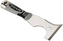 Hyde Tools - 3" Wide Stainless Steel Putty Knife - Stiff, Cushioned Grip Polypropylene Handle, 8" OAL - Industrial Tool & Supply