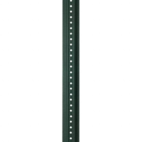 Nucor - 8' High, Powder Coated Traffic Sign Post - Steel, 3/8" Hole Diam, Green - Industrial Tool & Supply